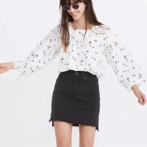 Madewell Stretch Denim Straight Mini Skirt Size 27 Lunar Wash